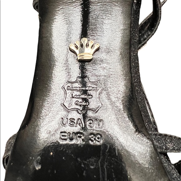 Nina, black sparkly, open toed heals, Woman’s 9 - Picture 5 of 6